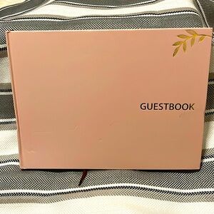 🌞Pink with Rose Gold Lettering Guest Book Brand New